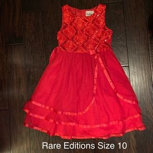 Rare Editions Girls Red Dress (Size 10)